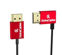 Alvin's Cables HDMI 8K 2.1 48 Gbit/s Haute Vitesse Φ 2,4 mm HDMI Ultra Fin 8K @ 60Hz 4K @ 120Hz pour Canon C70, Sony A7 A9, Blackmagic Camera, Atomos (Left Angle to Straight Line, 1m)