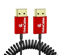 Alvin's Cables HDMI 8K 2.1 48 Gbit/s Haute Vitesse Φ 2,4 mm HDMI Ultra Fin 8K @ 60Hz 4K @ 120Hz pour Canon C70, Sony A7 A9, Blackmagic Camera, Atomos (Straight to Straight, 30-80cm enroulé)