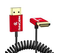Alvin's Cables HDMI 8K 2.1 48 Gbit/s Haute Vitesse Φ 2,4 mm HDMI Ultra Fin 8K @ 60Hz 4K @ 120Hz pour Canon C70, Sony A7 A9, Blackmagic Camera, Atomos (Downward Angle to Straight, 30-80cm enroulé)