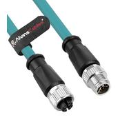 Alvin's Cables M12 X-Code 8 Broches mâle vers Femelle câble Ethernet Cat6a blindé pour caméra Industrielle Cognex Basler Keyence chaîne de traînée Haute flexibilité 32,8 pieds/10 m Vert