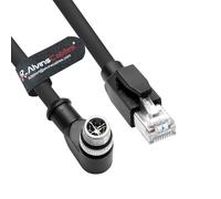 Alvin's Cables M12 X-Code 8 pin mâles à RJ45 Câble Ethernet pour caméra de keyense Cognex,câble Cat6A élevé pour l'automatisation Industrielle,Module Bus Terrain,robotique,Angle Droit 49.2ft/15m
