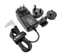 Alvin's Cables Red DSMC3 Rotation 6 Broches Adaptateur d'alimentation AC Femelle 12V Chargeur Bougie Universel 3A pour caméra V-Raptor DSMC2 Komodo-X,pour DJI Ronin 4D,avec UK EU Au US Pinks 2M/6.6ft