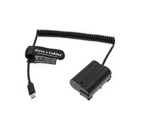 Alvin's Cables USB-C Type-C PD vers EN-EL15|EP-5B Batterie Factice Câble d'alimentation Spiralé pour Nikon Z5 Z6II Z7II D500 D600 D610 D750 D780 D800 D810 D850 D7000 D7100 D7200 D7500 D800E D810A 1 V1
