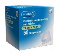 Alvita Compresse Non-Tissée 7,5 x 7,5cm Lot de 25 x 2 unités