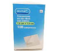 Alvita Compresse Non-Tissée Non Stérile 7,5 x 7,5cm 100 unités