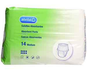 Alvita Lot de 14 culottes absorbantes pour incontinence Medium Night