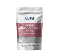 Alvityl® Acide Hyaluronique 300mg - Vitamine C, Vitamine E - Peau, Anti-âge, Stress Oxydatif - Acide hyaluronique Haut poids moléculaire 800-1,500kDa - 30 jours - Vegan