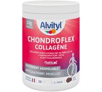 Alvityl Chondroflex Collagene Poudre Harpagophytum Goût Chocolat 220 g | A base de collagène type I,II,III hydrolysé, acide hyaluronique et plantes soutien idéal de vos muscles et articulations