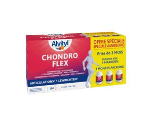 Alvityl Chondroflex Confort des Articulations 5 Actifs - 180 comprimés | Glucosamine, Chondroïtine, Collagène Type II, MSM, vit C pour conserver souplesse et confort articulaire, 2cps/jour