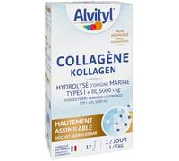 Alvityl Complément alimentaire Collagène hydrolysé d’origine marine Type I & III 5 000 mg - 12 sticks