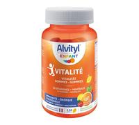 Alvityl - Gommes Vitalité MAXI FORMAT - 8 vitamines et 2 minéraux - Saveurs naturelles de fruit - Dès 4 ans - 120 gommes