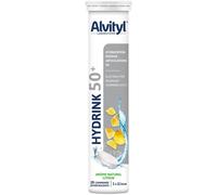 ALVITYL HYDRINK 50+ - Pastilles Effervescentes - Hydratation, Articulations, Énergie, Immunité - Électrolytes -Sélénium, Vitamine D et E - Goût Citron - 20 comprimés effervescents