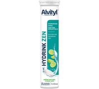 ALVITYL HYDRINK ZEN - Pastilles Effervescentes - Hydratation - Stress, Fonction Intellectuelle - Électrolytes -Magnésium, Zinc- Goût citron vert - 20 comprimés effervescents