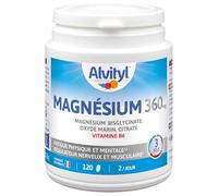Alvityl Magnésium 360mg Complex MAXI FORMAT - Bisglycinate + Oxyde Marin + Citrate + Vitamine B6 - Fatigue, Stress - Fabriqué en France - 120 comprimés - 2 mois
