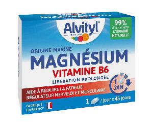 Alvityl Magnésium Vitamine B6 Libération prolongée Réduction de la fatigue dès 12 ans 45 comprimés 45 jours