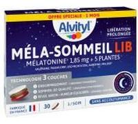Alvityl Mela-Sommeil LIB - Mélatonine + 5 plantes - Dès 18 ans - 30 comprimés