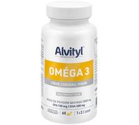 Alvityl Oméga 3 EPA DHA - Huile de poisson sauvage - Vitamine E - Haute concentration - Cœur, Cerveau, Vision - 60 capsules - 1 mois