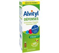 Alvityl Sirop Défenses - Échinacées, Propolis, Vitamines C & D - Arôme Tutti-Frutti - 240 ml