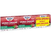 Alvityl - Veino-Draine - Lot De 3 - Circulation, Action Drainante, Jambes Légères - Rouge,3 x 30 Gélules
