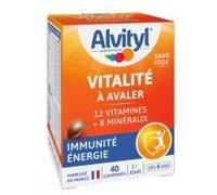 Alvityl – Vitalité Comprimés à avaler – 12 vitamines et 8 minéraux – Dès 6 ans – 40 comprimés