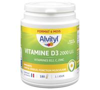 Alvityl Comprimés Vitamine D3 2000 UI – Vitamines C et Zinc – 180 comprimés – Dès 18 ans