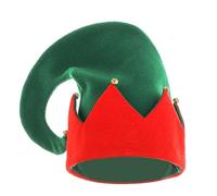Alvivi Adulte Enfant Chapeau Lutin de Noël Bonnet de Père Noël Rayé Rouge et Vert Chapeau Elfe avec Fil de Fer Déguisements de Fête de Noël Carnaval Vert 15-16 ans