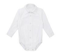 Alvivi Body Bébé Garçon Fille Chemise Blanc Manche Longue Coton Barboteuse d' Anniversaire Mariage Soirée Baptême T-Shirt Unisexe Naissance Bébé Romper Bodysuit 3-24 Mois Blanc 18 Mois