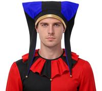 Alvivi Chapeau Bouffon Buffon Médiéval Cour La Renaissance Accessoire Foire Bleu Taille Unique
