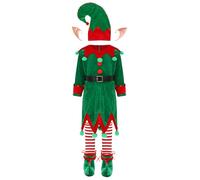 Alvivi Déguisement Elfe Lutin Noël Enfant Fille 6 Pcs Vêtement Tenue Fête Noël Cosplay Mascarade Spectacle 3-18 Ans Vert B 17-18 ans