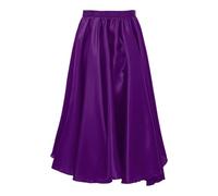 Alvivi Enfant Fille Jupe Flamenco Danse du Ventre Jupe De Danse Espagnol Latine Tango Jupette Large Performance Costume Spectacle Festival Dansewear 4-12 Ans Violet 7-8 Ans