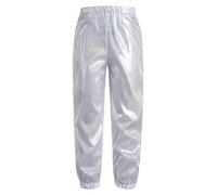 Alvivi Enfant Unisexe Pantalon De Danse Gymnastique Brillant Pantalon Sarouel Tenue Danse Soirée Compétition Costume Carnaval Spectacle 2-16 Ans Argenté 2-3 Ans