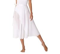 Alvivi Femme Jupe De Danse Ballet en Mousseline de Soie avec Ceinture Jupette Danse Classique Tutu Jupe De Gymnastique Dancewear Blanc Taille Unique
