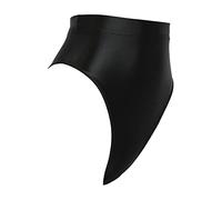 Alvivi Femme Mini Short Élastique Brillant String Sport Jogging Fitness Course Slips Taille Haut Bermuda Danse Gym Yoga Shorty Bikini de Bain Plage Swimwear M-XXL Noir XL