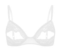 Alvivi Femme Soutien-Gorge Push Up Bra Lingerie Dentelle Transparent Brassière Redresse-Sein Sein Nu sous Vêtement Lingiere Erotique S-5XL Blanc XL