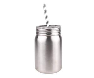Alvivi Gobelet Verre Mason Jar Cocktail en Acier Inoxydable de 500ml / 700ml Gobelet Bocal Avec Couvercle et Paille Mug de Voyage Eau Tasse à Café Jus