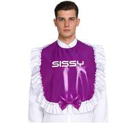 Alvivi Homme Bavoir Cuir Verni À Volants Sissy Bavoir Cosplay Carnaval Rave Party Harnais De Corps Violet Taille unique