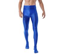 Alvivi Homme Legging Collant De Sport Respirant Pantyhose Bas Collants Thermique Danse Moulant Pantalons Elastique sous Vêtement M-XL Bleu L