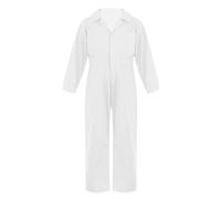 Alvivi Salopette à Manches Longues Enfant Garçon Fille Combinaison De Travail Jumpsuit Salopette Décontracté 5-16 Ans Blanc A 11-12 ans