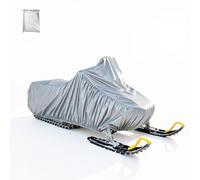 Alvorox Housse de motoneige pour le rangement extérieur, robuste, imperméable et résistante aux UV, taffetas de polyester argenté, avec sac de rangement (taille M, 330 x 130 x 121 cm)