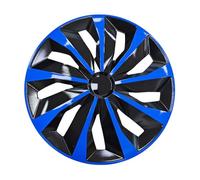 Alvorox - Lot de 4 enjoliveurs de 16 pouces - Garnitures de roue - Installation rapide par clip - Couvre-jantes en plastique ABS pour voiture, noir bleu