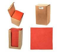 Alvotex Chic Airlaid Lot de 100 Serviettes à Cocktail jetables en 4 Plis Aspect Tissu Rouge 20 x 20 cm