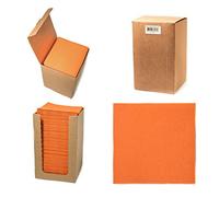 Alvotex Chic Airlaid Lot de 100 Serviettes Coctail, 1/4 pliées, Aspect Tissu, jetables, de qualité supérieure, Orange, 20 x 20 cm