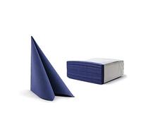 Alvotex Chic Airlaid Lot de 50 Serviettes en Tissu de qualité supérieure Bleu foncé 40 x 40 cm