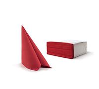 Alvotex Chic Airlaid Lot de 50 Serviettes en Tissu de qualité supérieure Rouge 40 x 40 cm