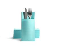 Alvotex Chic Airlaid Lot de 50 Serviettes jetables Aspect Tissu Bleu Menthe 39 x 40 cm