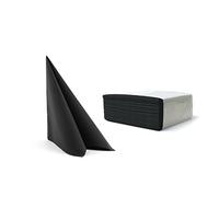 Alvotex Airlaid Serviettes Coton Noir 40 x 40 cm