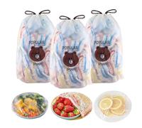 alwaiiz 300 Pièces Sac de Conservation Alimentaire, Transparente Sacs de Conservation Frais, Film Etirable Elastique en Plastique Jetable, Convient pour le Stockage des Aliments