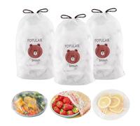 alwaiiz 300 Pièces Sac de Conservation Alimentaire, Transparente Sacs de Conservation Frais, Film Etirable Elastique en Plastique Jetable, Convient pour le Stockage des Aliments