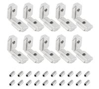 Alwaiiz Lot de 10 profilés d'angle en aluminium 4040, fente 8 M6 T, 90° en forme de L, agrafes Connecteur d'angle intérieur avec vis