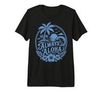 Always Aloha Tropical Sunset Wave Palm Tree Island Vibes T-Shirt Haut de Gamme